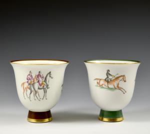 Par de taças Esporte - Hipismo - Gio Ponti, Richard-Ginori, 1934-1937